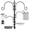 89" Metal Bird Feeder Station with Hanging Hooks and Water Bowl Seed Tray 4 Feeder Options
